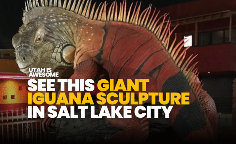 See this giant iguana sculpture at Red Iguana 2 in Salt Lake City